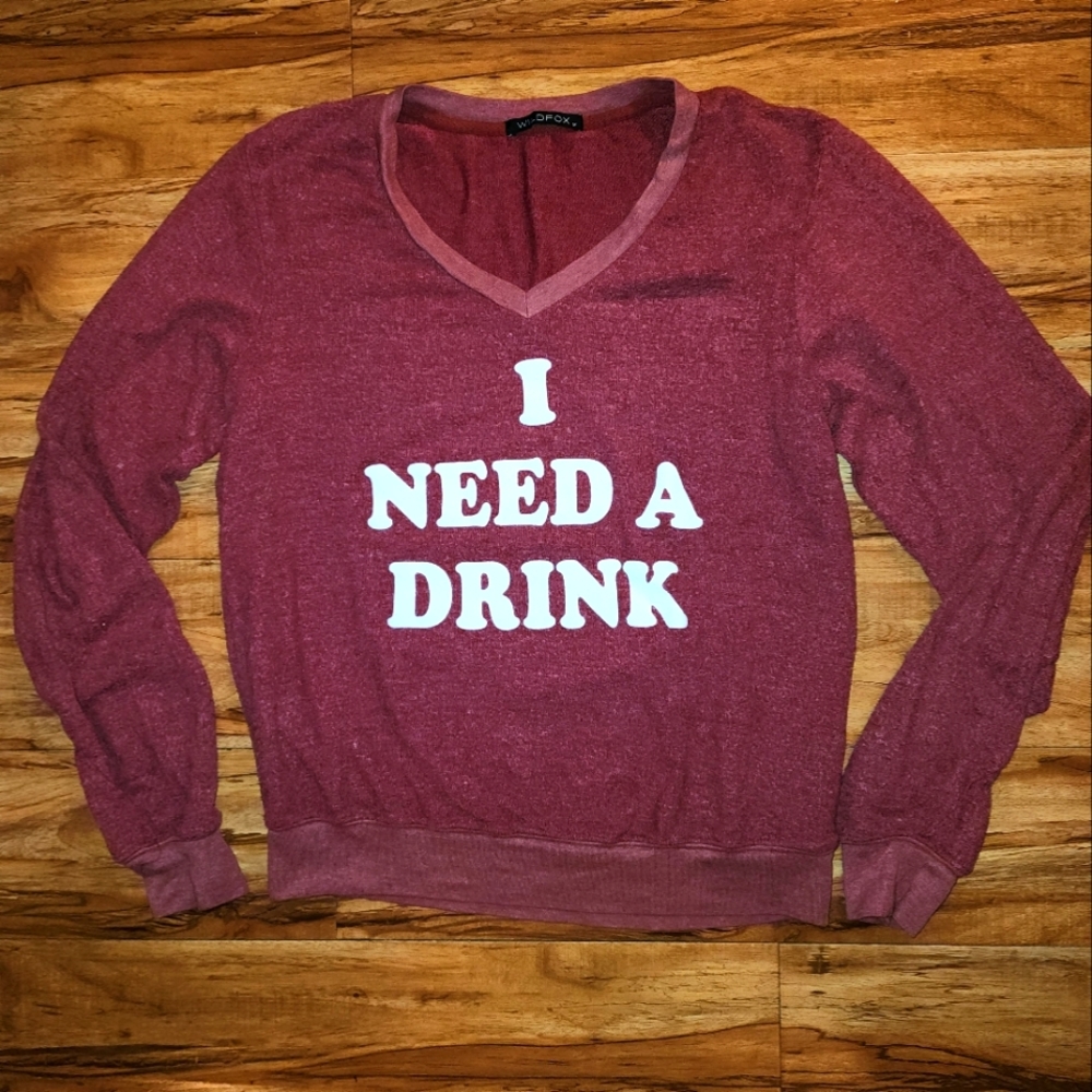 Wildfox red sweatshirt with white lettering